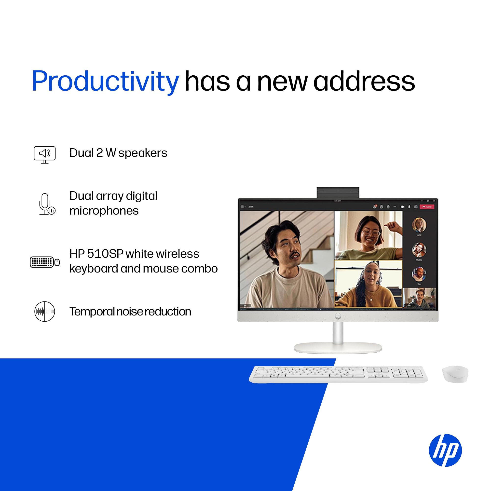 HP All-in-One, AMD Ryzen 5 7520U (16GB LPDDR5, 512GB SSD) IPS, Three-Sided, Micro-Edge, Anti-Glare, FHD, 23.8''(60.5 cm), Win 11 Home, Office 24, 5.27kg, FHD IR Camera, 24-cr0271in — Amazon image 6