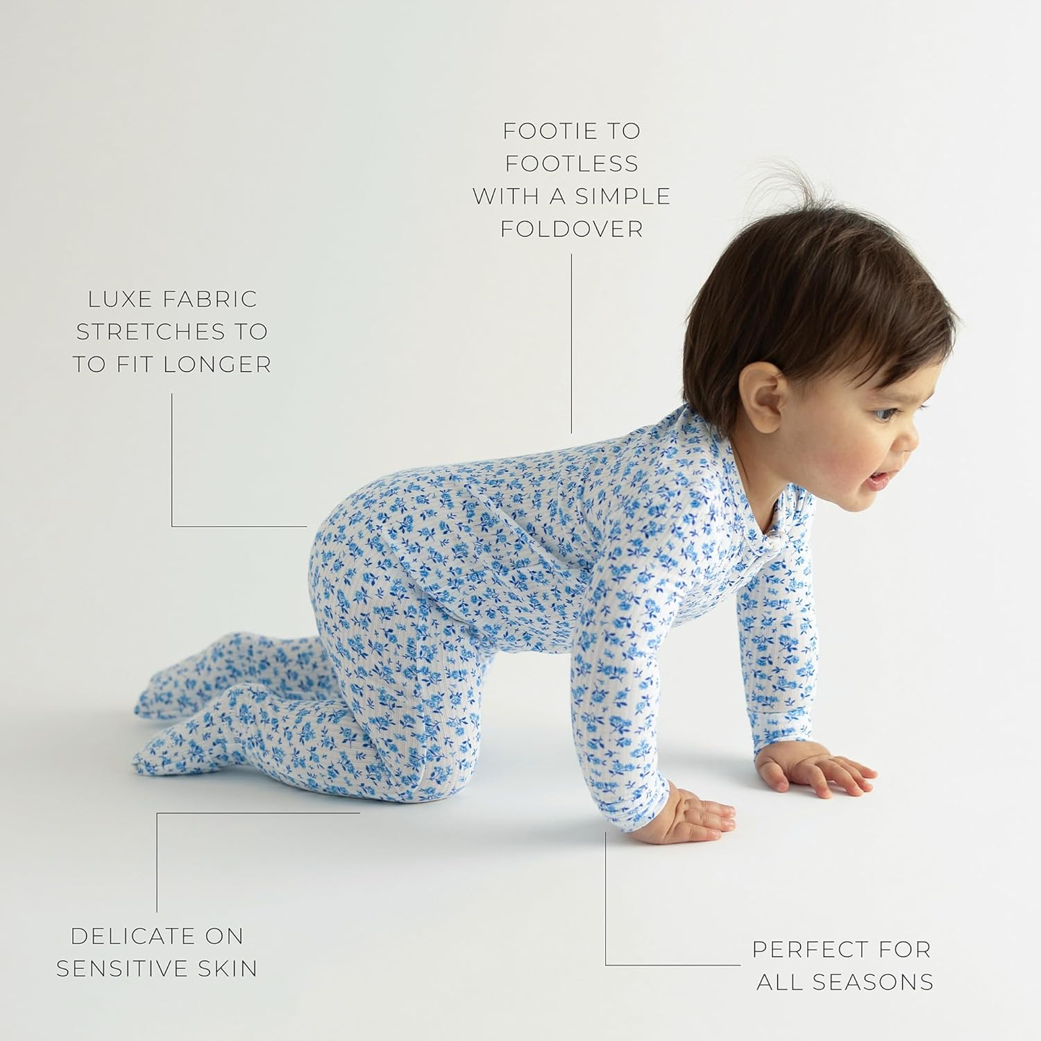 Posh Peanut Convertible Baby Sleepers - Girls Footless Baby Pajamas with 2 Way Zipper for Easy Diaper Changes - Image 4