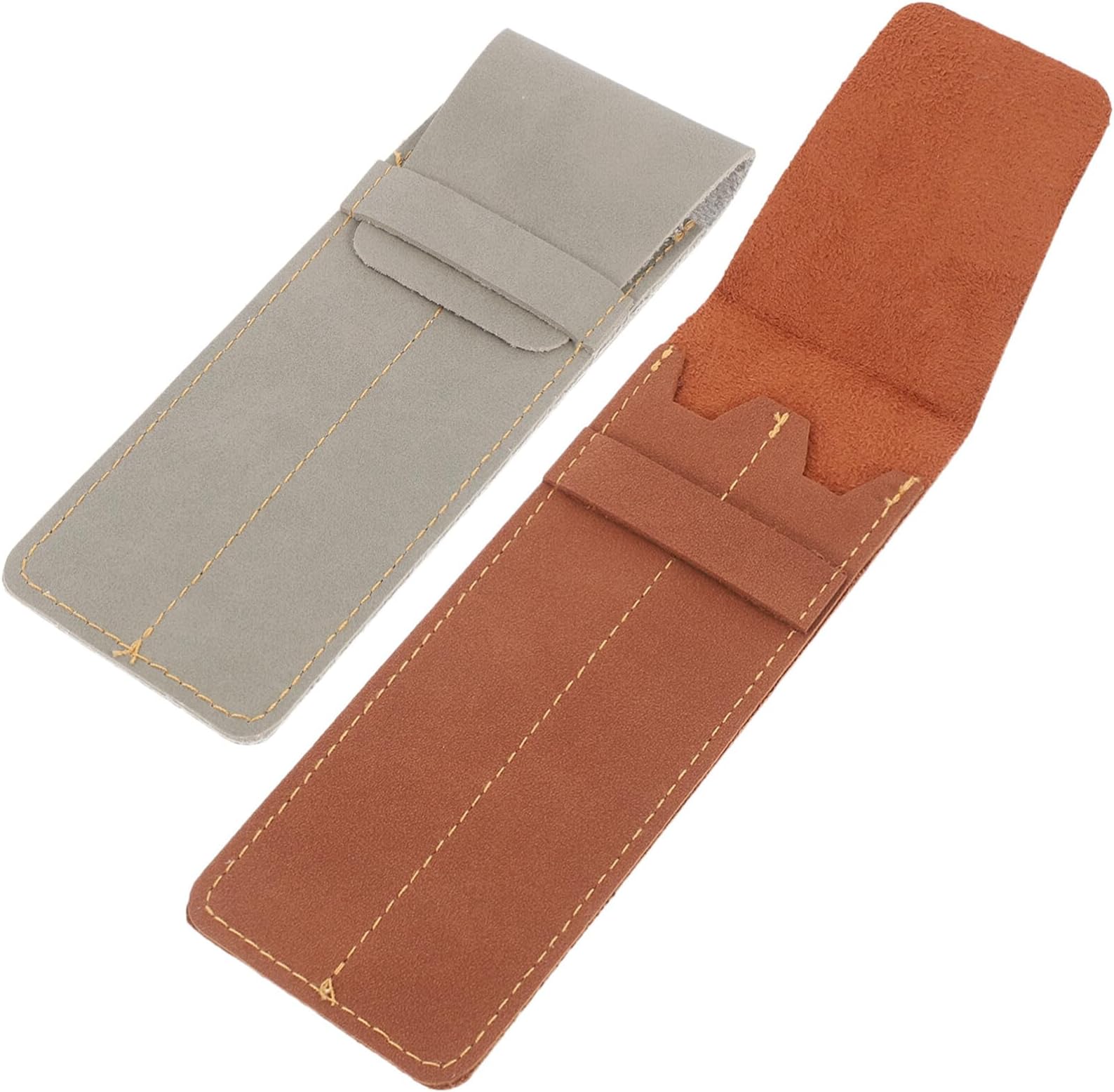 Ciieeo 2pcs Pen Case Two Pen Sleeve Pen Pouch Roller Ball Pen Holder Ballpoint Pen Sleeve Pen Bags Office Supplies Pen Holster Fountain Pen Sleeve Vintage Pen Leather Single Frosted Child