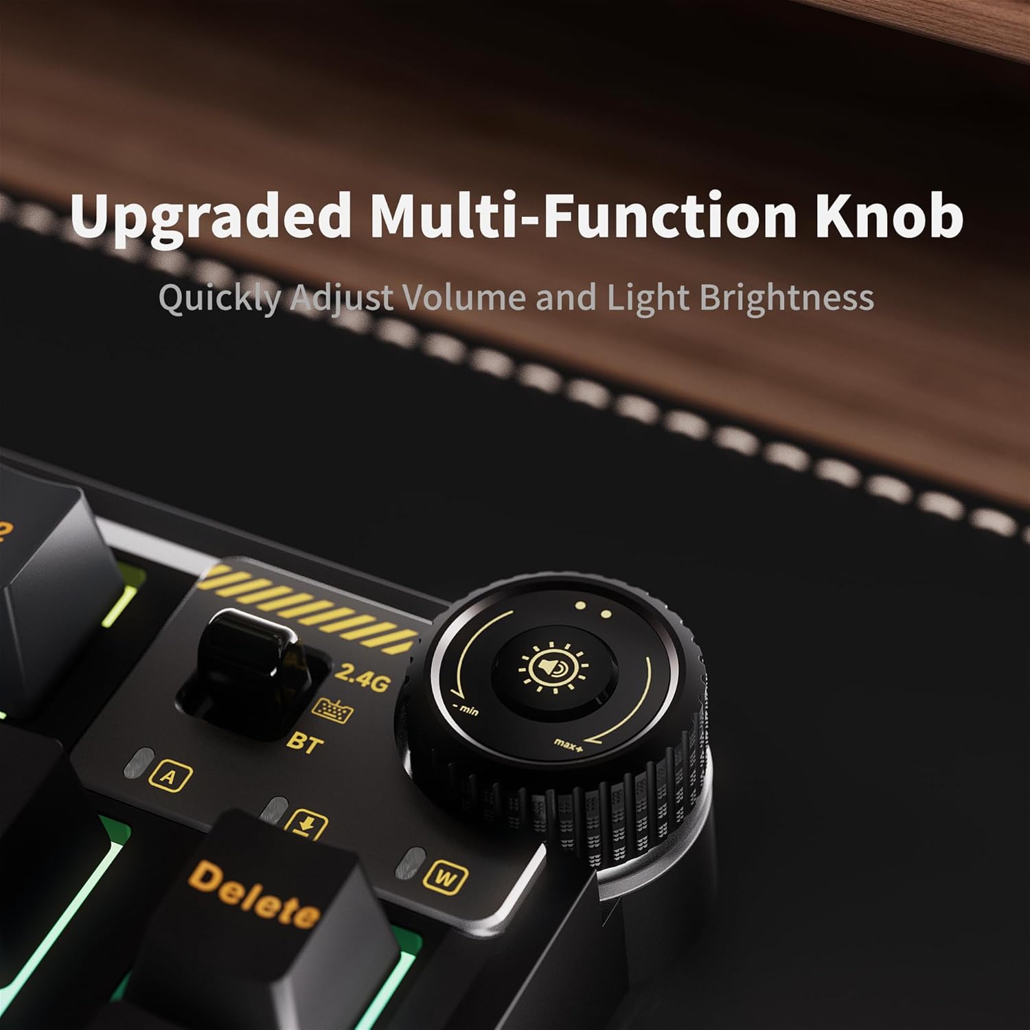 Multi-function knob close-up