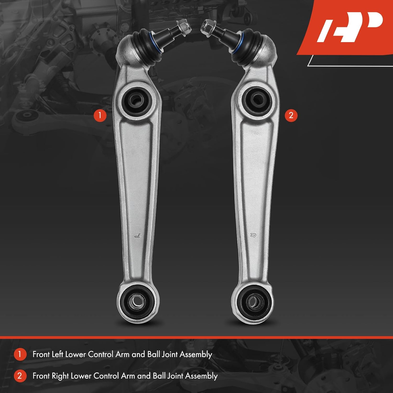 A-Premium 2 x Front Rearward Lower Control Arm, with Ball Joint & Bushing, Compatible with BMW X5 2007-2013, X6 2008-2014
