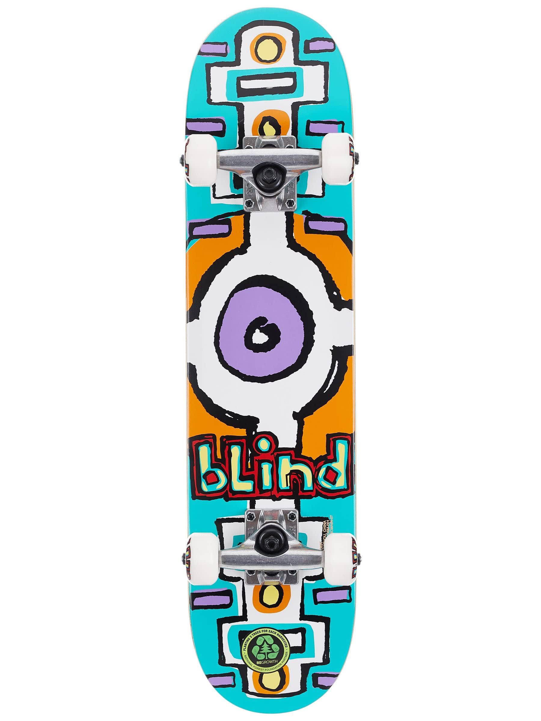 Skateboard Completo Round Space Soft Wheels, 6,75 x 28,2, Color Azul