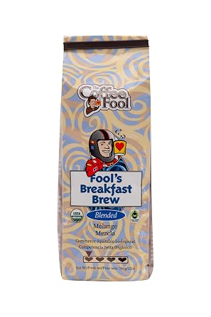 Coffee Fools Organic Fair Trade Breakfast Brew Coarse Grind