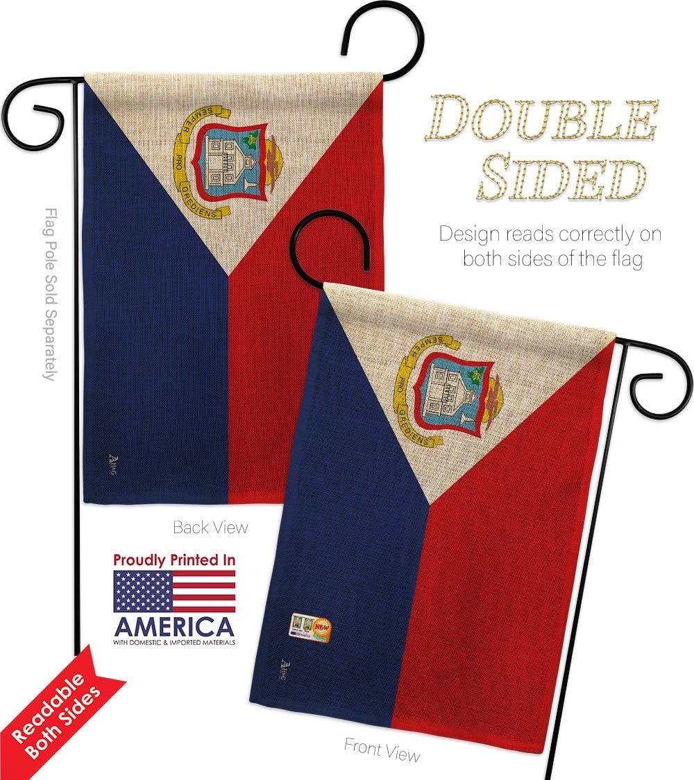 St Martin Burlap Garden Flag Regional Nationality Nation International World Country Particular Area Small Decorative Gift Yard House Banner Double-Sided Made In USA 13 X 18.5