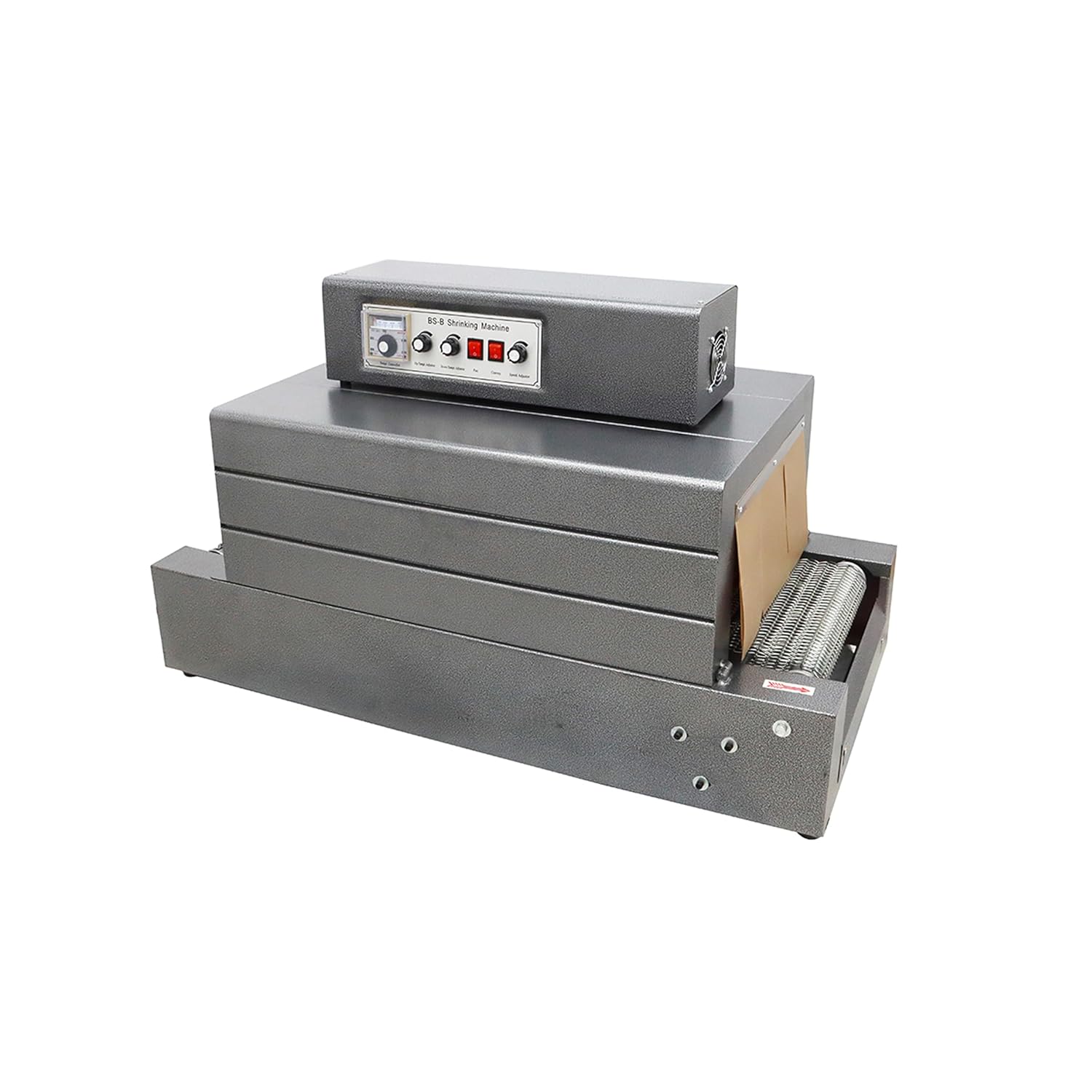 Mesh Type Thermal Shrink Wrap Machine Commercial POF Shrink Film Packaging Machine for Bottles Cans Food Cosmetics Adjustable Temperature & Speed 220V 5.5KW