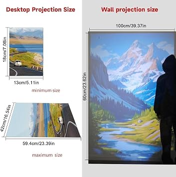 Art Projection Lamp, Waterproof Tracing Board Sketching, Portable Projectors for Drawing, Smart Sketcher Projectors, Draw Tracing Board DIY Sketch Painting Table Desk Tools(Blue,0.6m)