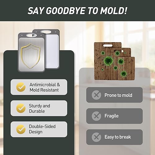 Miniatura 7 de Tabla de cortar de acero inoxidable 2 en 1 con mango para cortar extra grande Tablas Para Picar Cocina Tabua Madeira Corte Carne Alimentos Cortar