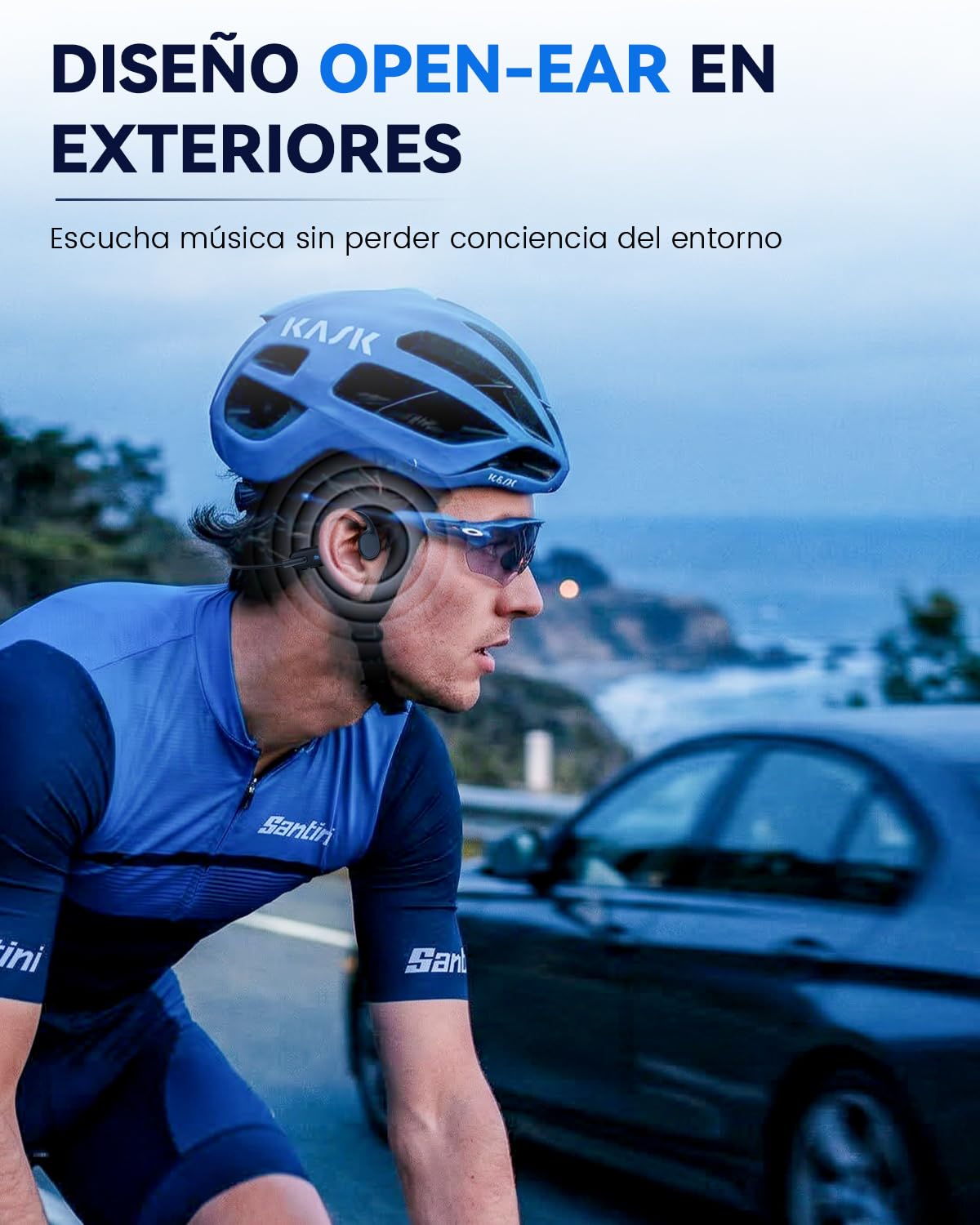 HIFI WALKER Auriculares Conducción Ósea Natación, IPX8 Impermeables para Nadar, MP3 32GB, Bluetooth 6.0, Open Ear Acuáticos para Piscina, Correr, Ciclismo y Gimnasio