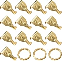 UFURMATE Picture Hanging Kit: 13 Brass Plated Hooks & 3x3M Wires - No Drill Wall Display for Art, Photos, Mirrors
