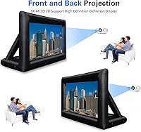 Vista 7 de Pantalla inflable de proyector de teatro para exteriores e interiores de 20 pies, incluye soplador de aire, amarres y bolsa de almacenamiento
