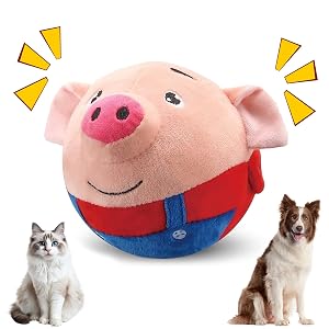 Interactive Dog Toys 2025 New Active Moving Pet Plush Toy Squeaky Moving Ball Puppy Toys Rechargeable Cartoon Plush