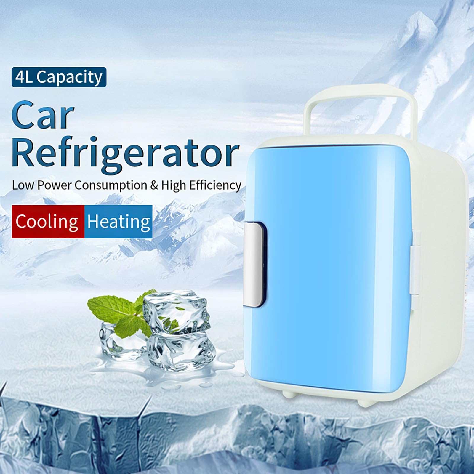 Frigorífico compacto de 8 l 12 V, calefacción, funciones de refrigeración para viajes por carretera, frigorífico de camping para coche, frigorífico termoeléctrico para coche, frigorífico
