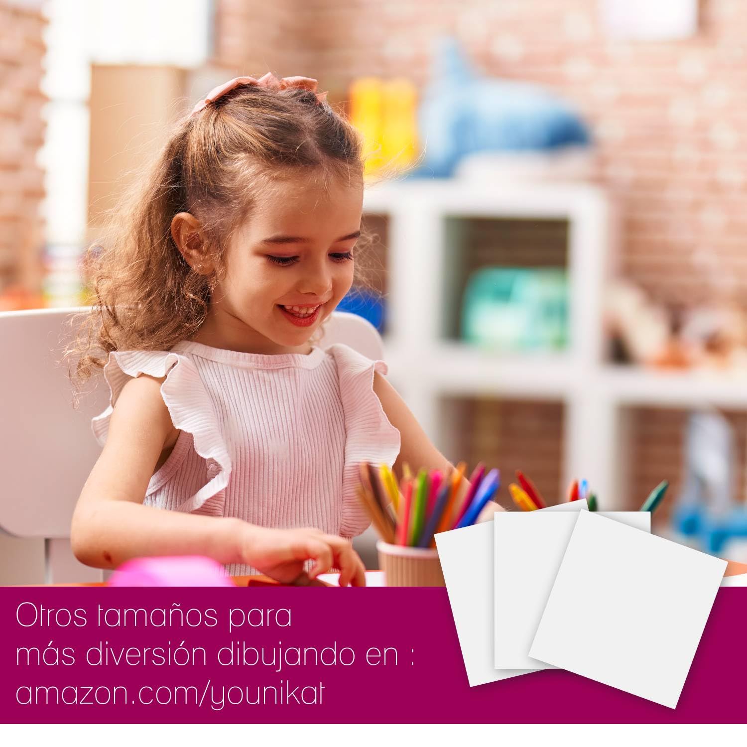 younikat Papel de recambio para proyector de dibujo I 500 hojas cuadradas 10,5 x 10,5 cm I papel blanco 80 g/m² I para mesa de luz y calcar I dv428