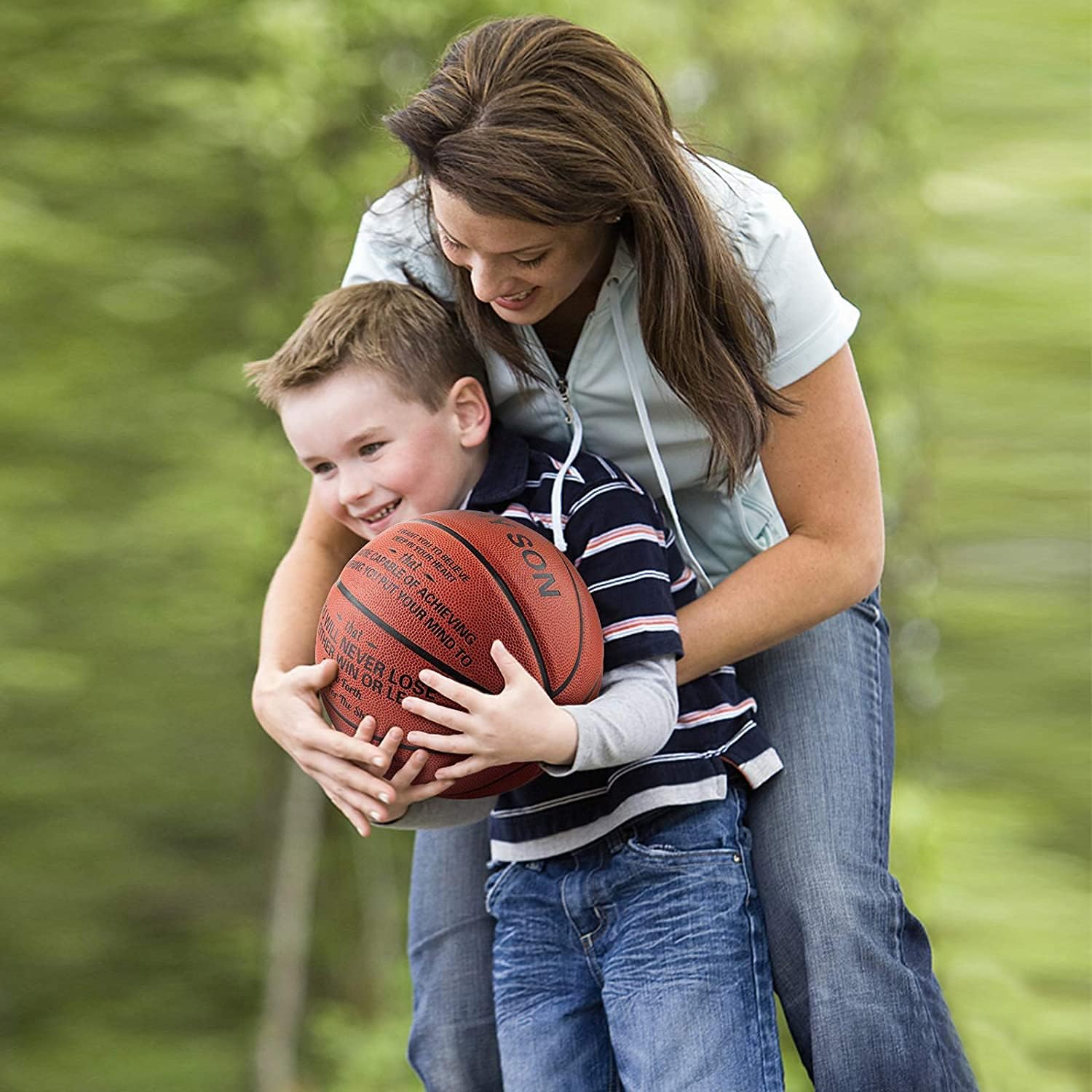 QZL Engraved Basketball from Mom/Dad to Son (Shopify) (BKB - 002 - from Dad) : Sports & Outdoors