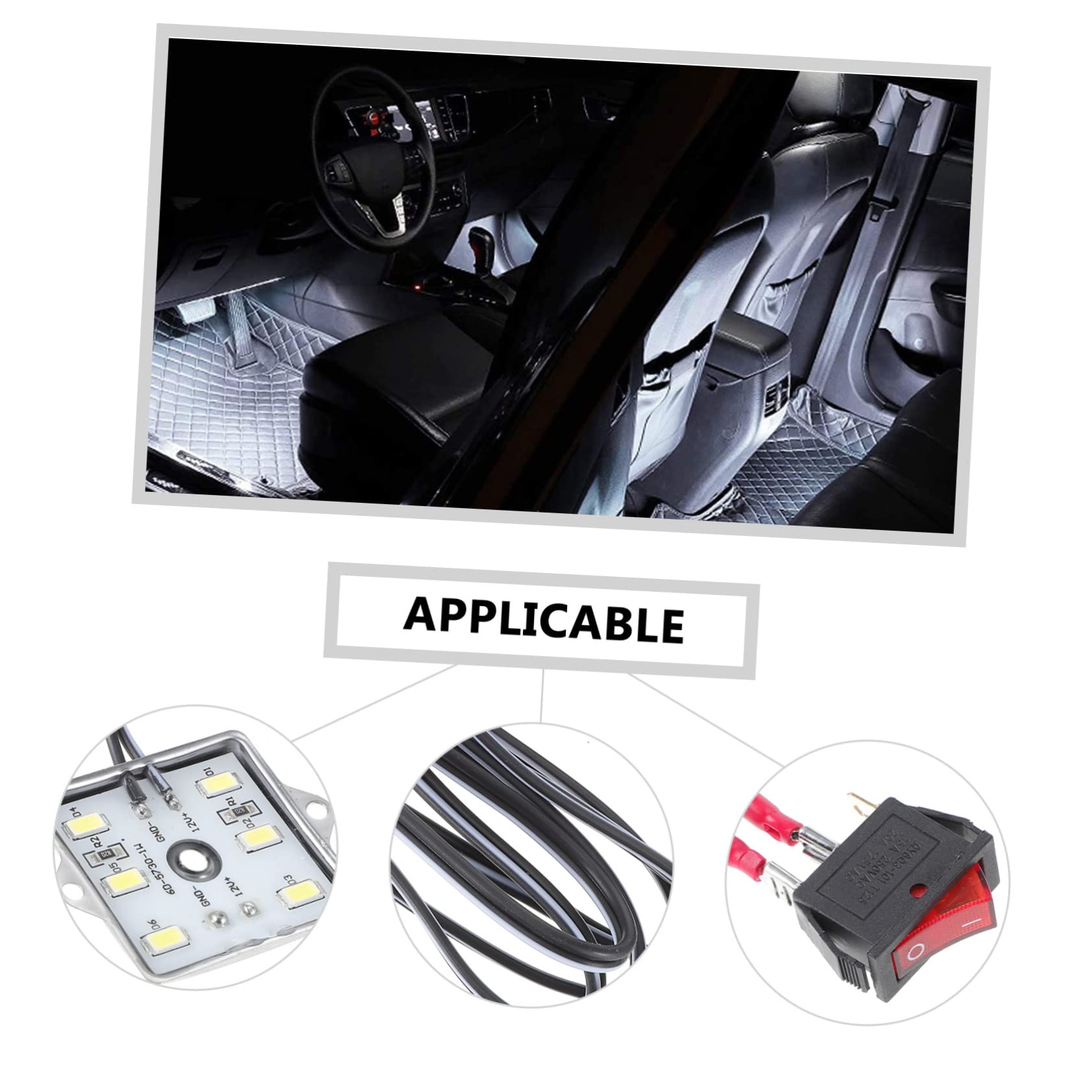Gatuida Luz Interior LED de 12 V 48 Leds 5730, Luz Fría, para Remolque