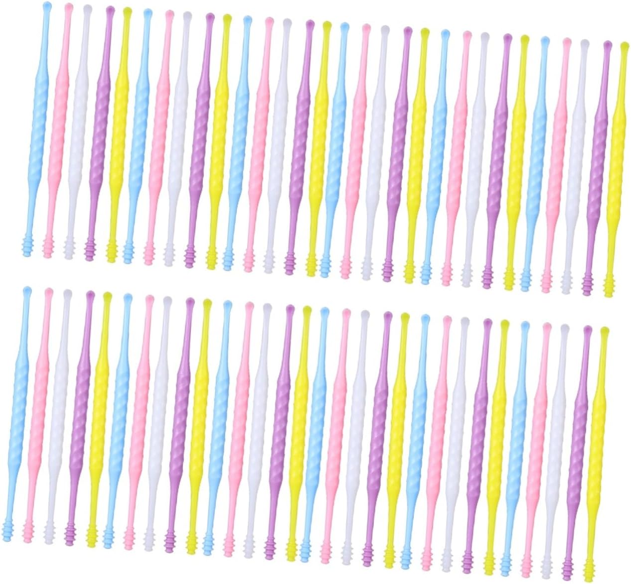 NOLITOY 80pcs Ear Wax Removal Tool Spiral Ear Picks for Gentle Cleaning in Bright Colors Yellow White for Easy Use Anytime Anywhere