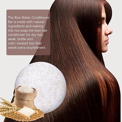 Miniatura 4 de Champú y acondicionador de agua de arroz 2 en 1, 2 unidades de champú de agua de arroz natural para mejorar el cabello, hidratar e hidratar el