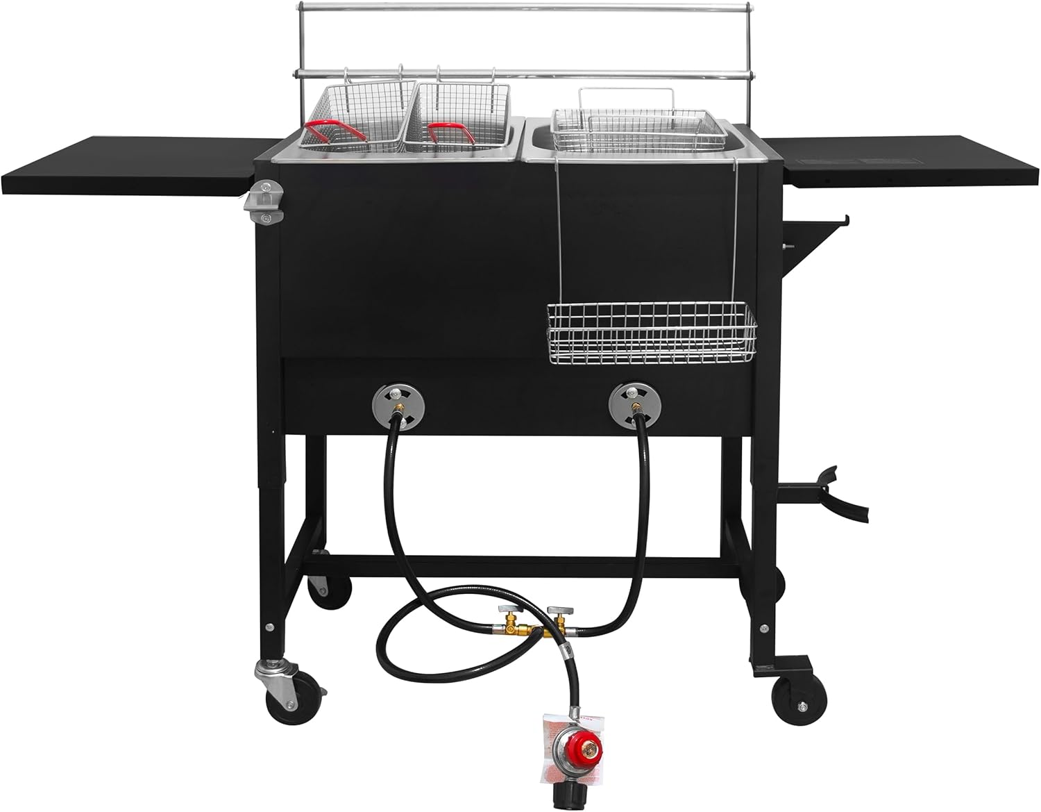 Dual Tank Propane Deep Fryer High-Capacity Outdoor Gas Fryer with Safety Features, Perfect for Catering, Food Trucks & Events