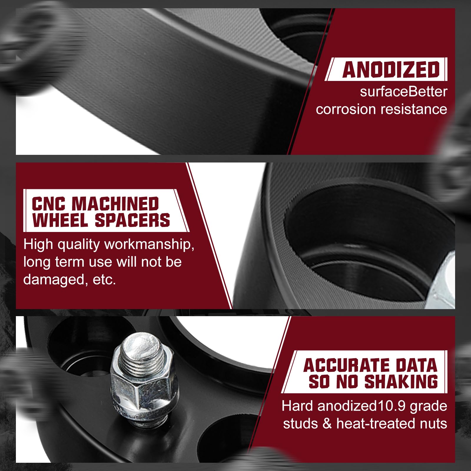 BDFHYK 5x4.5 Wheel Spacers Compatible with Mustang 1995-2021, 4 Pcs 1 inch(25mm) 5x114.3 Thread Pitch M14x1.5 70.5mm Hub Centric Solid Wheels Spacer for Explorer 2020-2022 Aviator 20-21 5Lug Rims