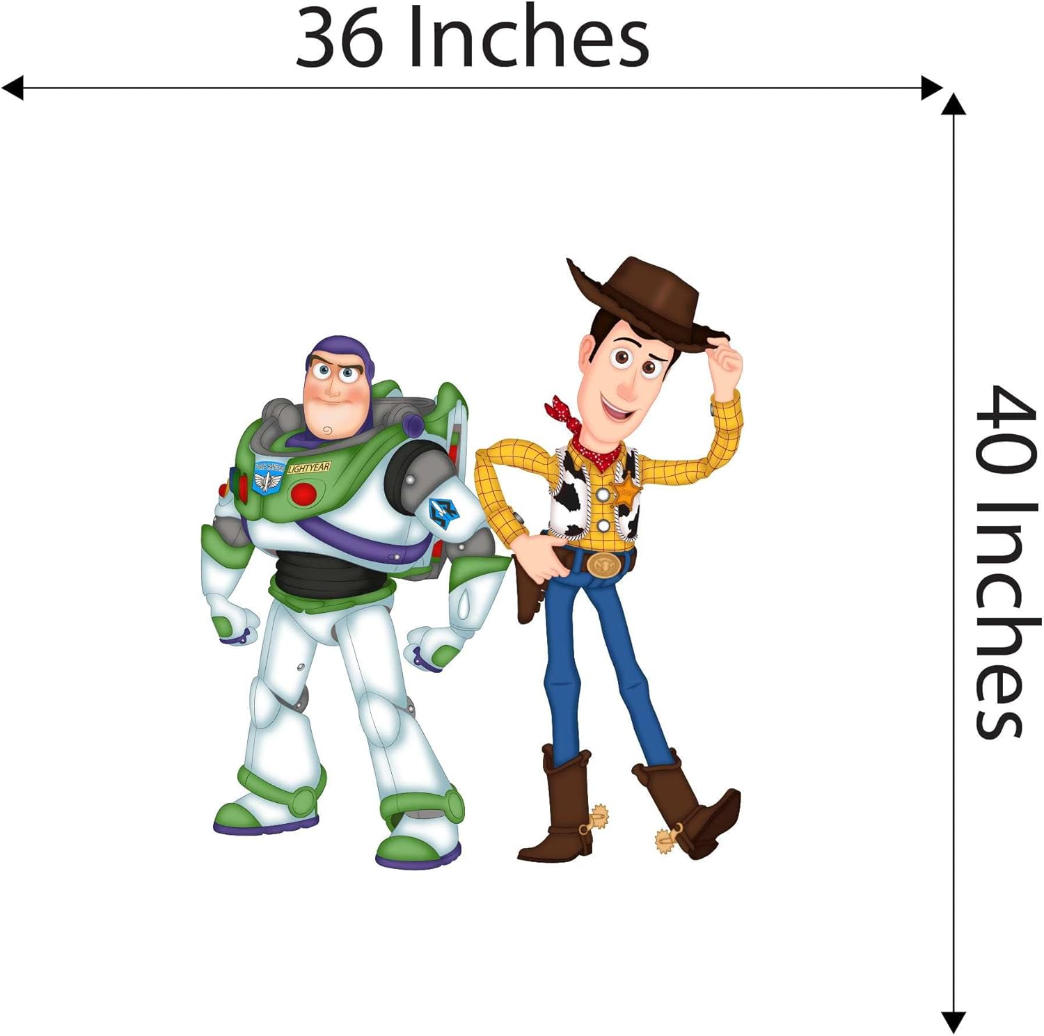 Buzz and Woody Adventure Decal - Pre-Masked Decal for Boy's Bedroom - Size: 36 Inches X 40 Inches - Image 4