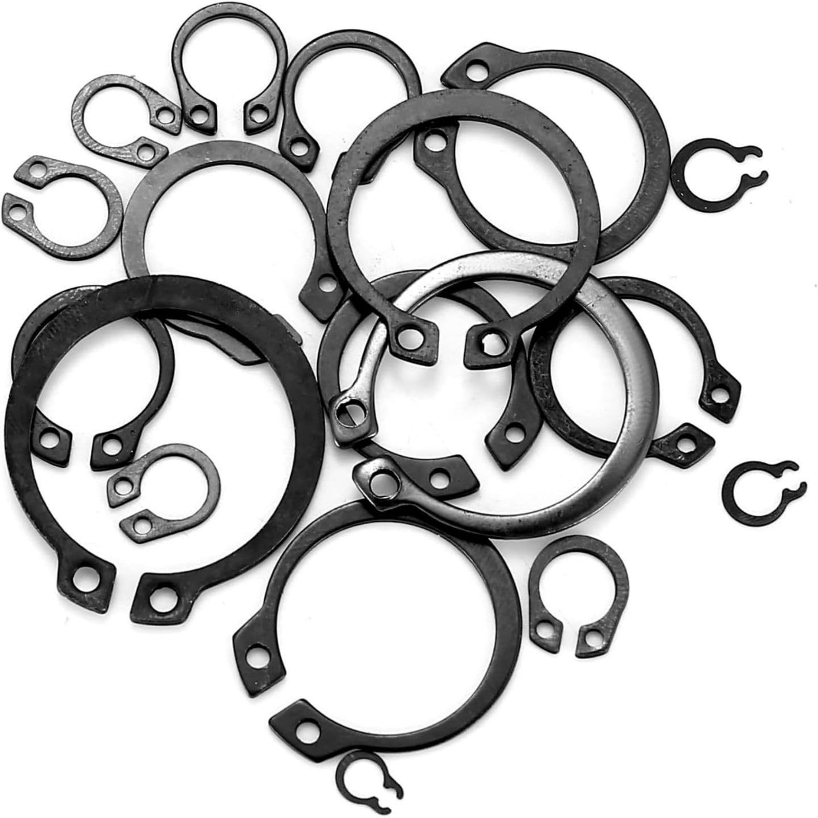 Snap Ring Set,Carbon Steel Snap Ring Assortment, 300pcs A Type C Type, M4-M28 Sizes