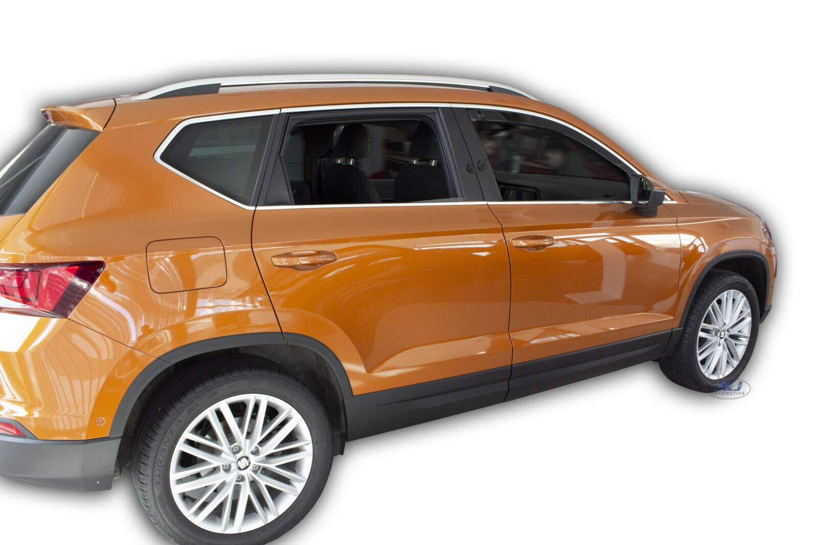 J&J AUTOMOTIVE Deflettori d'Aria per Seat Ateca Dal 2016, Set da 2 Pezzi, Nero Fumé Oscurato Heko