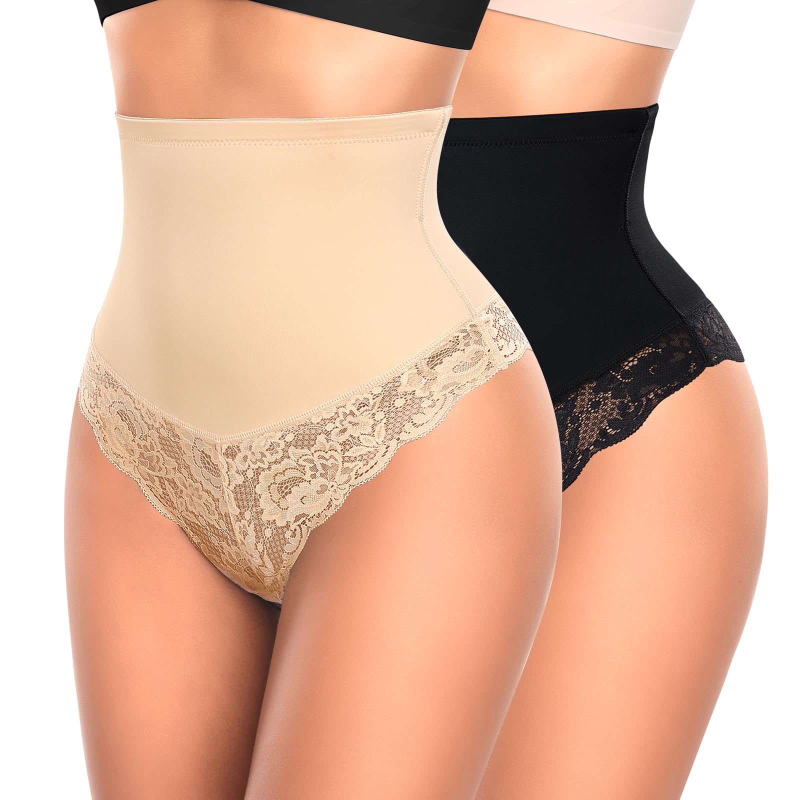 Werena Thong Shapewear for Women Mid High Waisted Shaper Panties Girdle