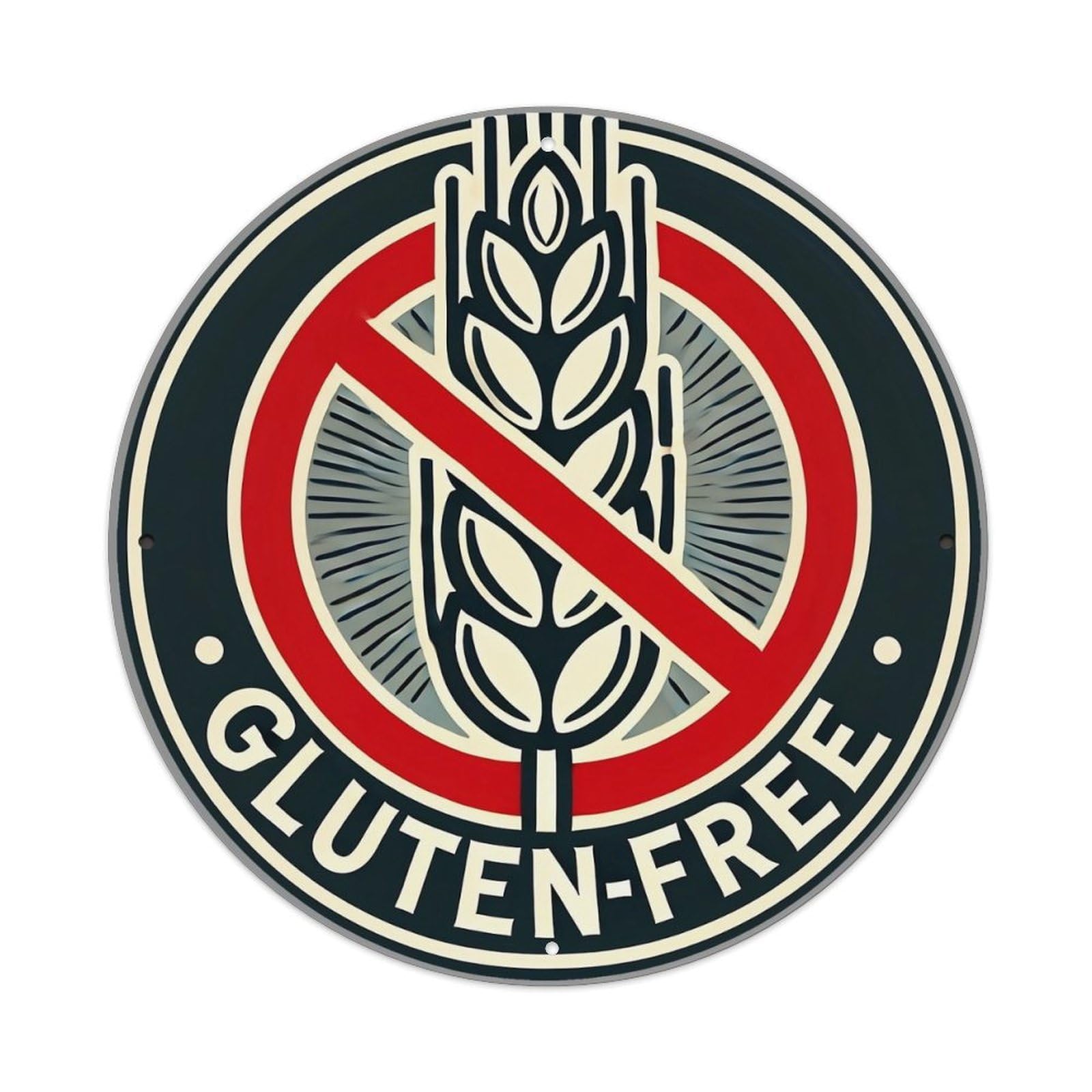 Jdyansheng Vintage Gluten Free Wheat Symbol Design Tin Sign Metal Poster Metal Signs For Home Man Cave Bar Cafe Kitchen Laundry Room Wall Decorations 8X8 Inches