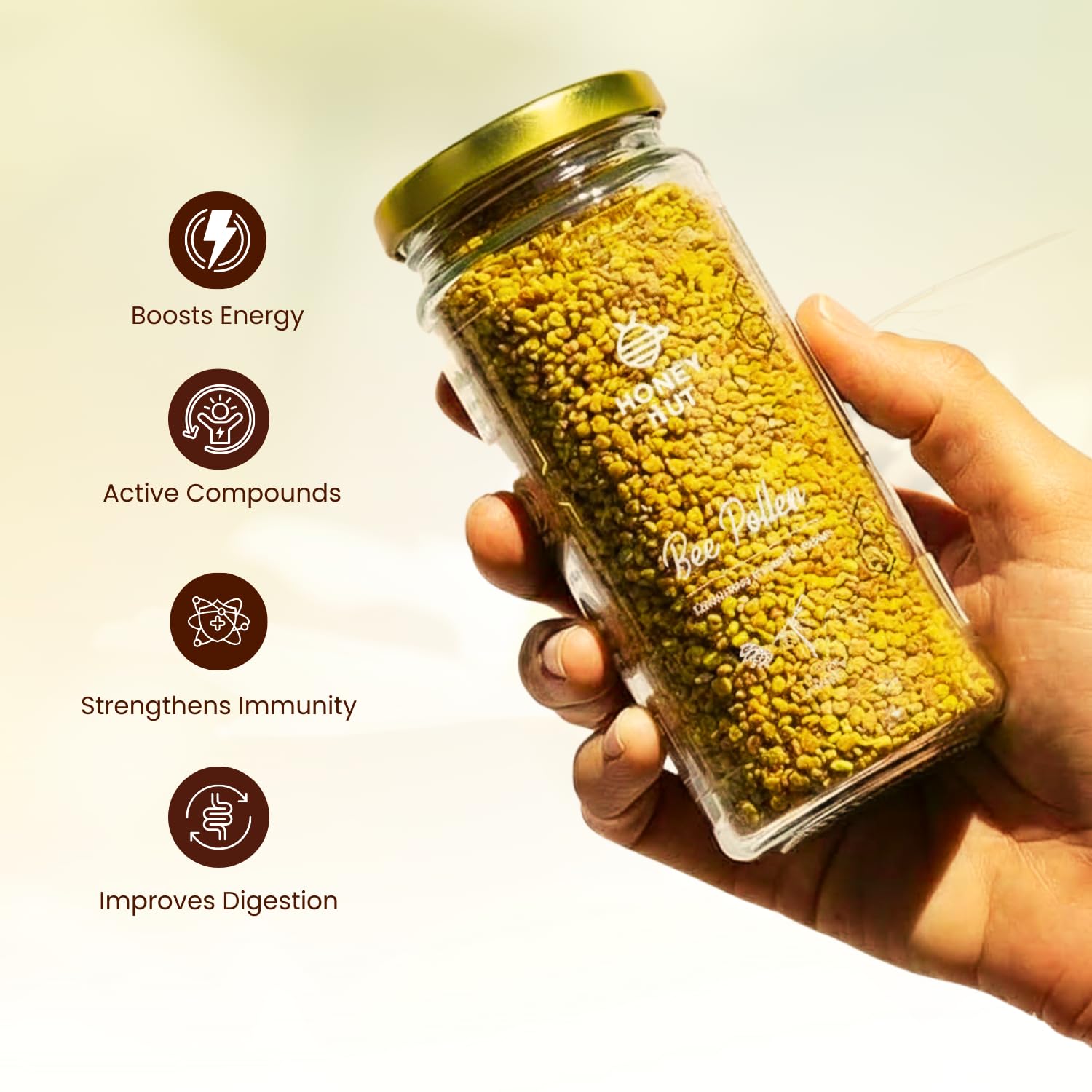 Honey Hut Bee Pollen Granules 250g | 100% Natural | Rich in Protein, Amino Acids, Vitamins & Antioxidants | Supports Energy, Immunity & Digestion | Superfood — Amazon image 3