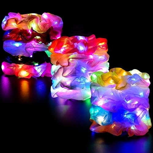 EAONE 15 piezas de coleteros LED para mujer, bandas elásticas para el cabello que brillan en la oscuridad, accesorios para el cabello con bolsa para disponible en Yaxa Colombia