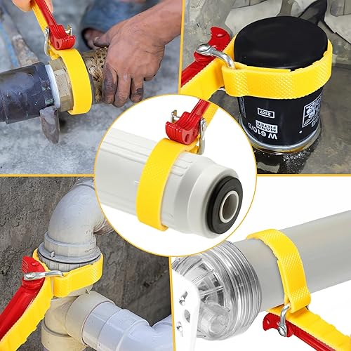 Miniatura 4 de Llave de correa de 8 pulgadas, mango de acero ajustable para reemplazar el filtro de agua, juntas de tubería de PVC, filtro de aceite, conexión