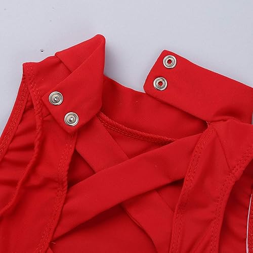 Miniatura 7 de Hularka Camiseta sin mangas con cuello alto falso y espalda cruzada para niños y niñas, camiseta deportiva deportiva para yoga y baile