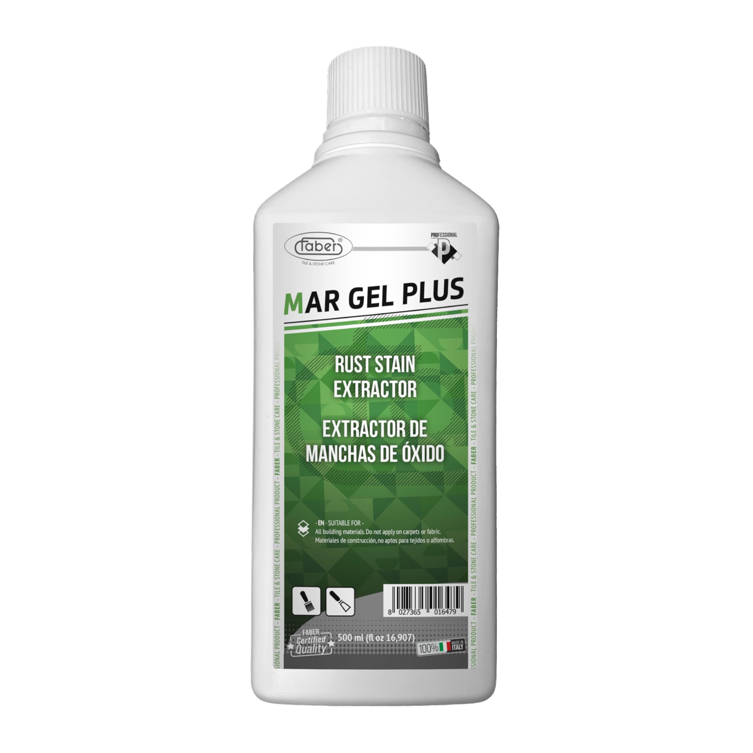 Faber Professional Mar Gel Plus Acido Sensibile Materiali Ruggine Smacchiatore 500ml