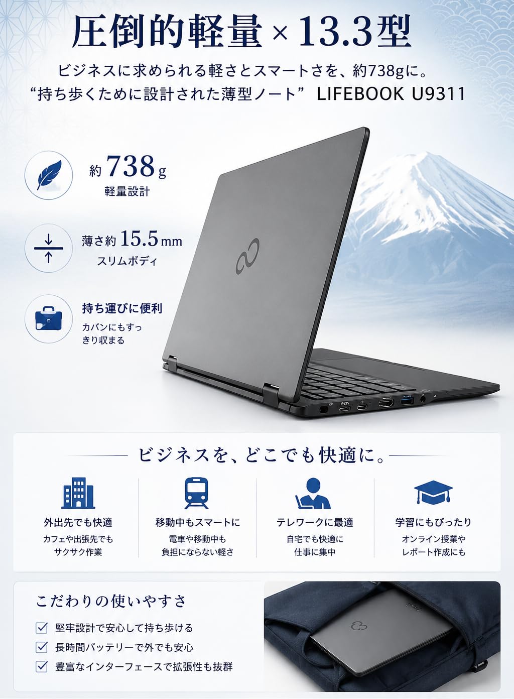 Amazon.co.jp: 【整備済み品】ノートパソコン 富 士通 LifeBook U9311