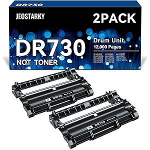 Jeostarky Compatible DR730 Drum Unit (NOT Toner) Replacement for Brother DR730 DR 730 for MFC-L2710DW MFC-L2750DW HL-L2350DW HL-L2395DW HL-L2370DW HL-L2390DW HL-L2379DW DCP-L2550DW Printer (2 Drum)