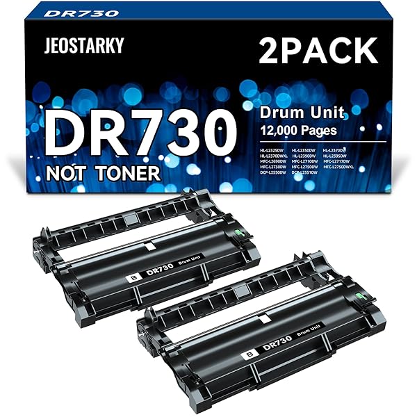 Jeostarky Compatible DR730 Drum Unit (NOT Toner) Replacement for Brother DR730 DR 730 for MFC-L2710DW MFC-L2750DW HL-L2350DW HL-L2395DW HL-L2370DW HL-L2390DW HL-L2379DW DCP-L2550DW Printer (2 Drum)