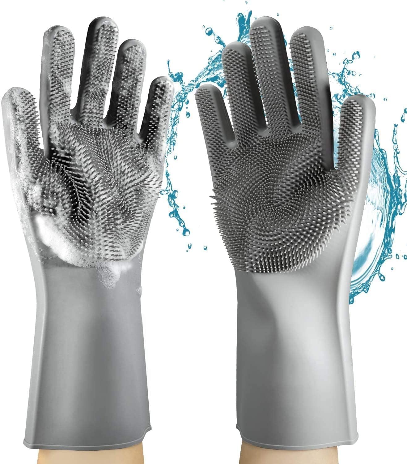 SUI GENERIS Silicon Cleaning Gloves Dish Washing Gloves For Kitchen and Pet Grooming Car Cleaning Gloves, Bathroom & Dish Wash Gloves Pet Care Gloves Home Care Gloves for Washing Dish (Grey) (B0CNWMVPN8) Amazon Price History, Amazon Price Tracker
