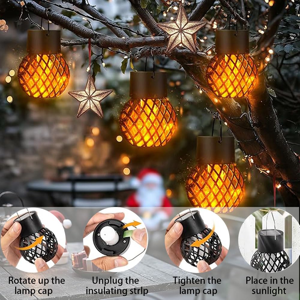 Solarlampen für Außen Hängend x8, Gartenleuchten Solar Hängelampe Outdoor mit Clips, Solar Hängeleuchte, Solarleuchte Hängend, Led Hängelampe Outdoor, Solarlampe Baum für Garten, Hof, Camping Deko.
