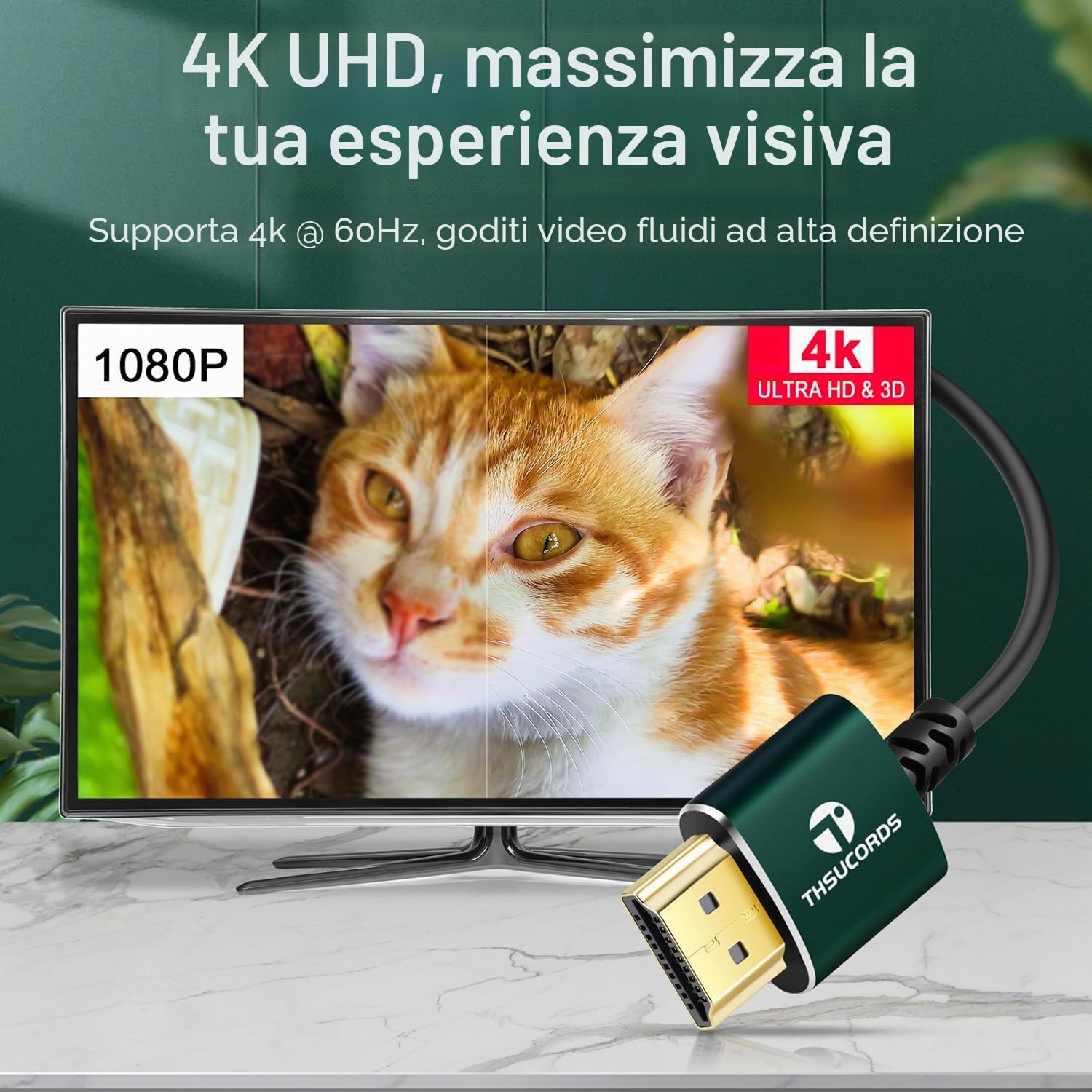 Thsucords Cavo Mini HDMI a HDMI Sottile 2M, Ultra Morbido Flessibile Cavi HDMI Mini Supporto 3D/4K@60Hz/18Gbps/1080P per Nikon/Canon DSLR,Videocamera,Computer portatile,Tablet e scheda grafica/Video