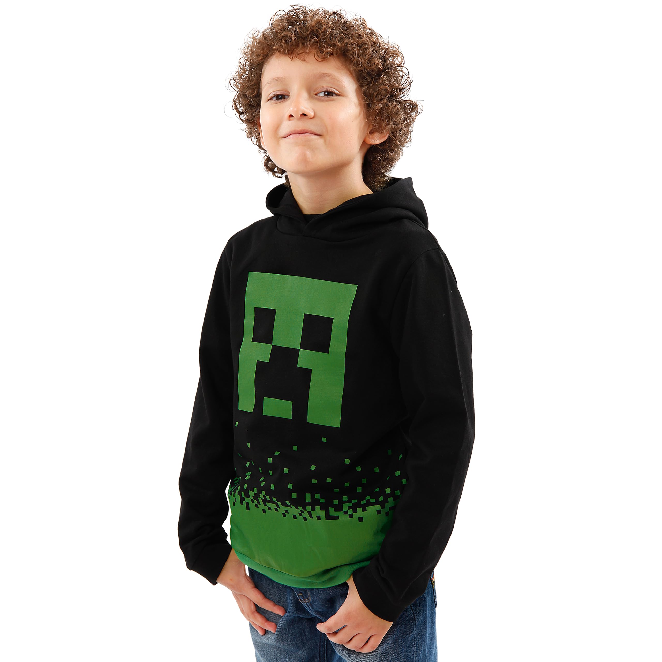 Bluza z kapturem Minecraft dla chłopców | Bluza z kapturem Creepera | Ubrania gamingowe dla dzieci