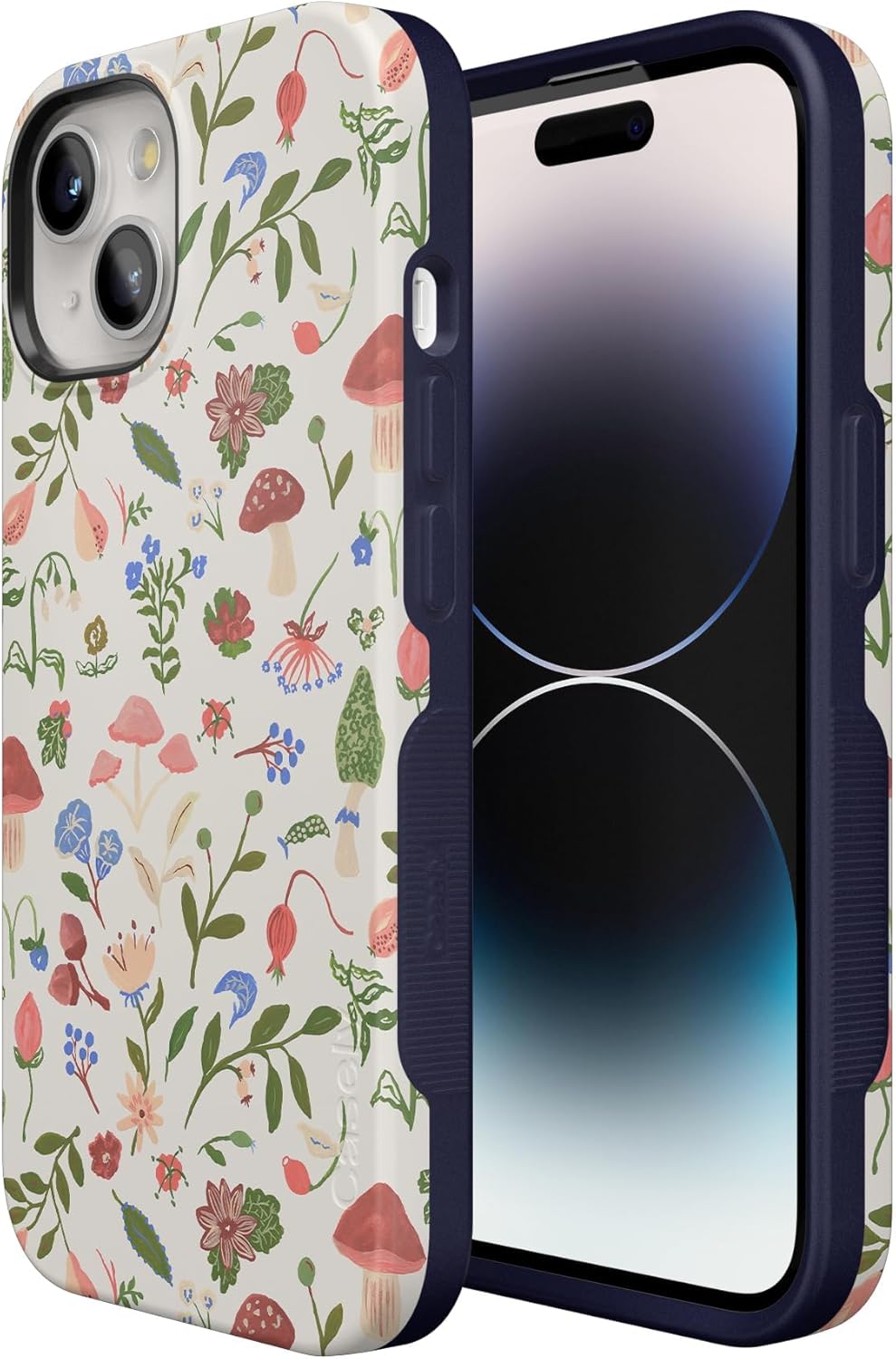 Casely iPhone 15 Case | Garden Party | Mushroom Floral | Bold Protective Design | MagSafe Compatible Design - Image 7
