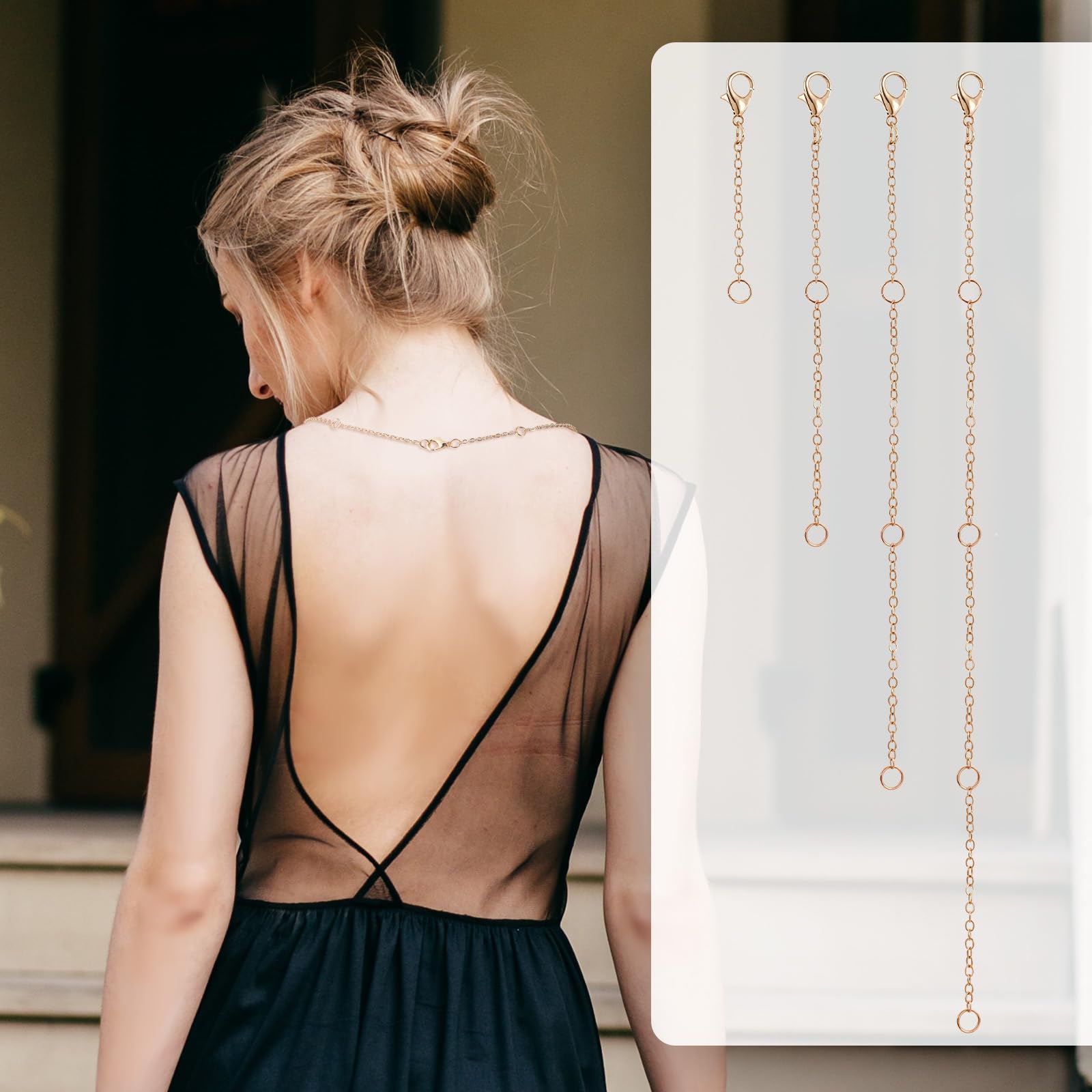 Estensori Per Collane In Acciaio Inox - Set 8 Pezzi, Argento E Oro, 4 Misure - Foto 7