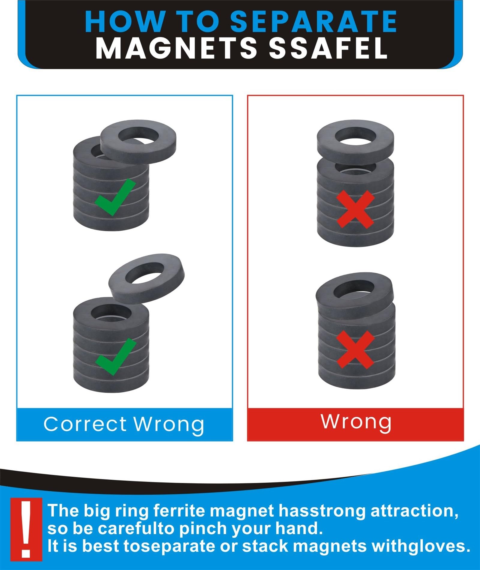 Ferrite Magnet Ring OD2.4 x ID1.3" x 0.4", Grade C8 Ceramic Magnets for Industry Science Experiment,Crafts and Hobbies-4pcs — Amazon image 5