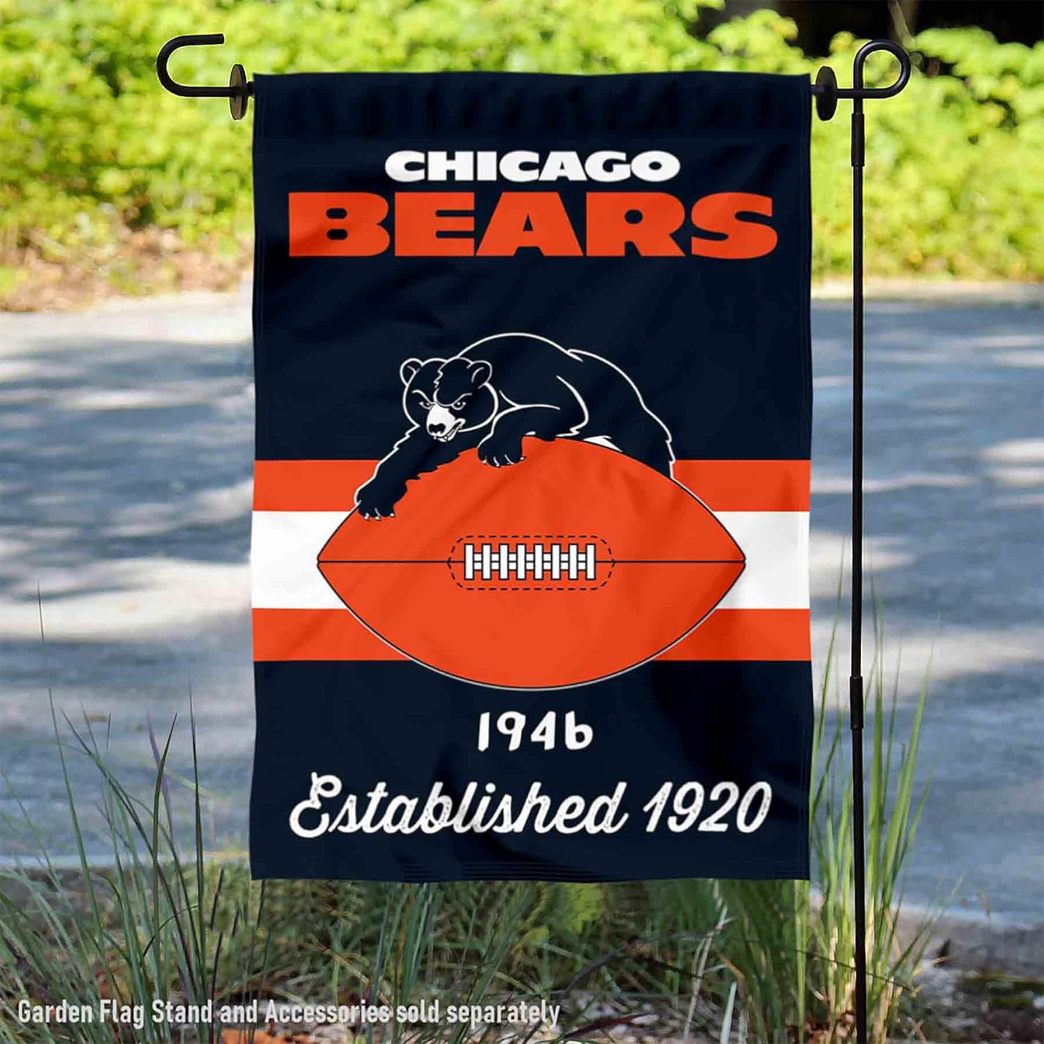 Chicago Bears Throwback Retro Vintage Double Sided Garden Flag - Image 2
