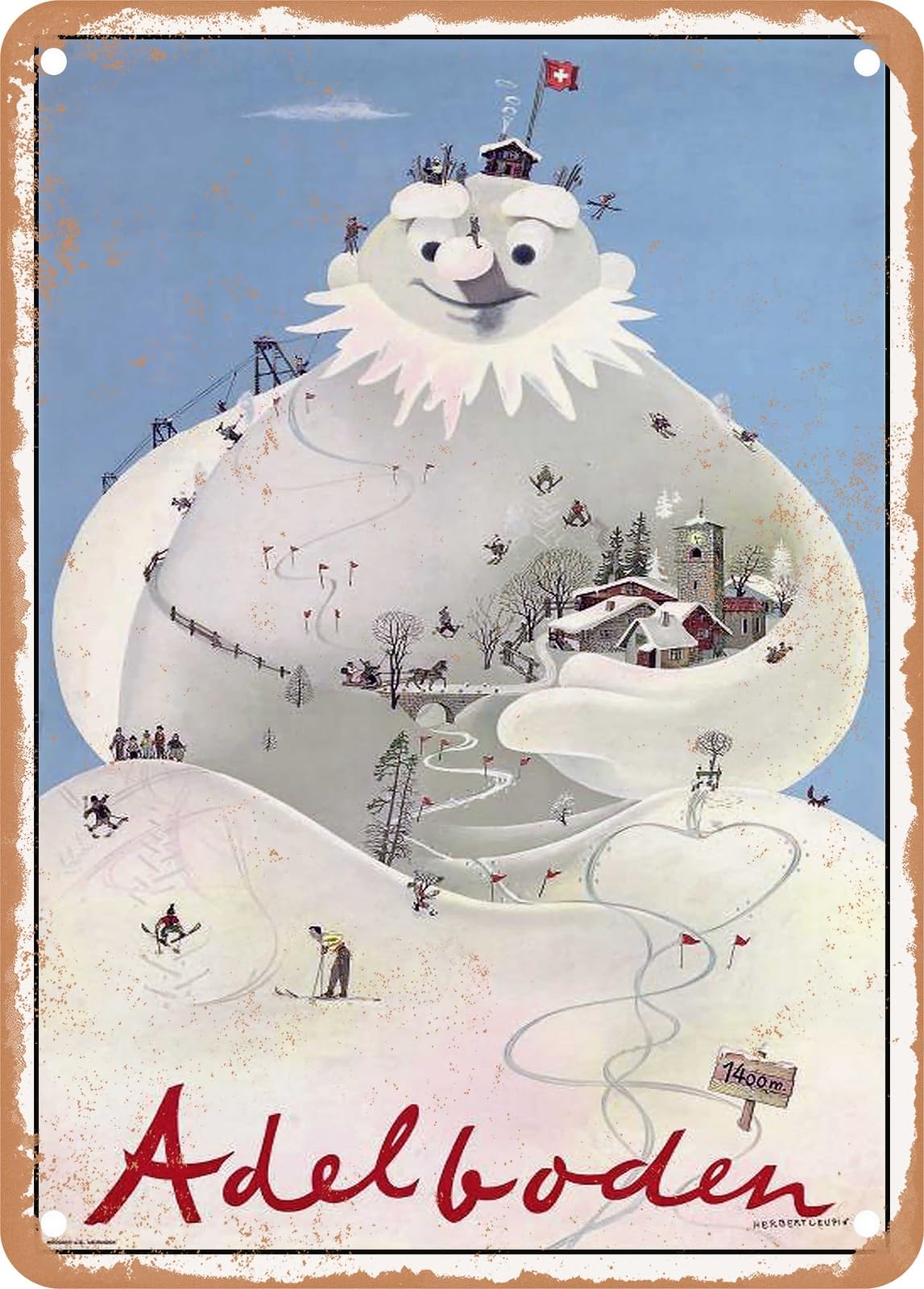 METAL SIGN - 1947 Adelboden Vintage Ad home decor