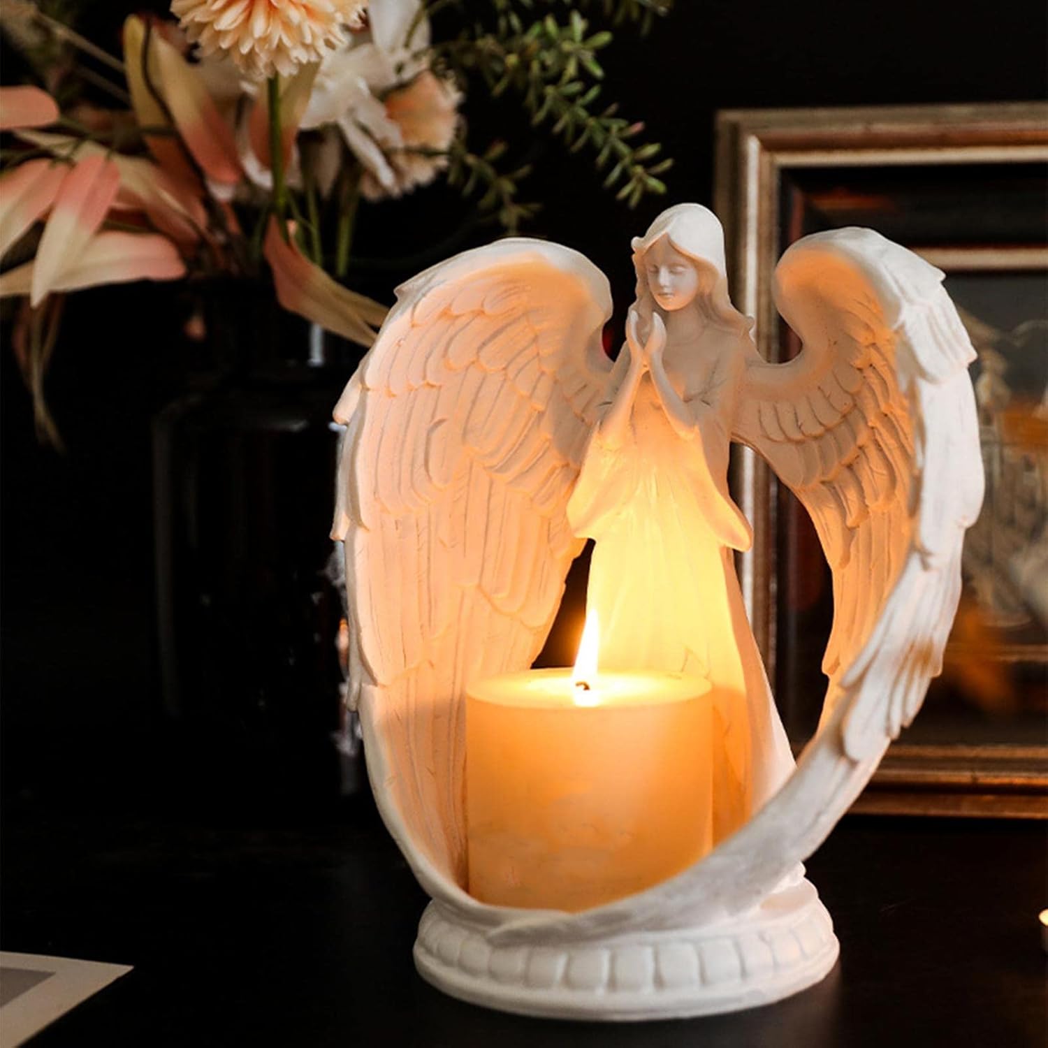 ポーリッシュポタリー ポーランド陶器 天使のキャンドルホルダー