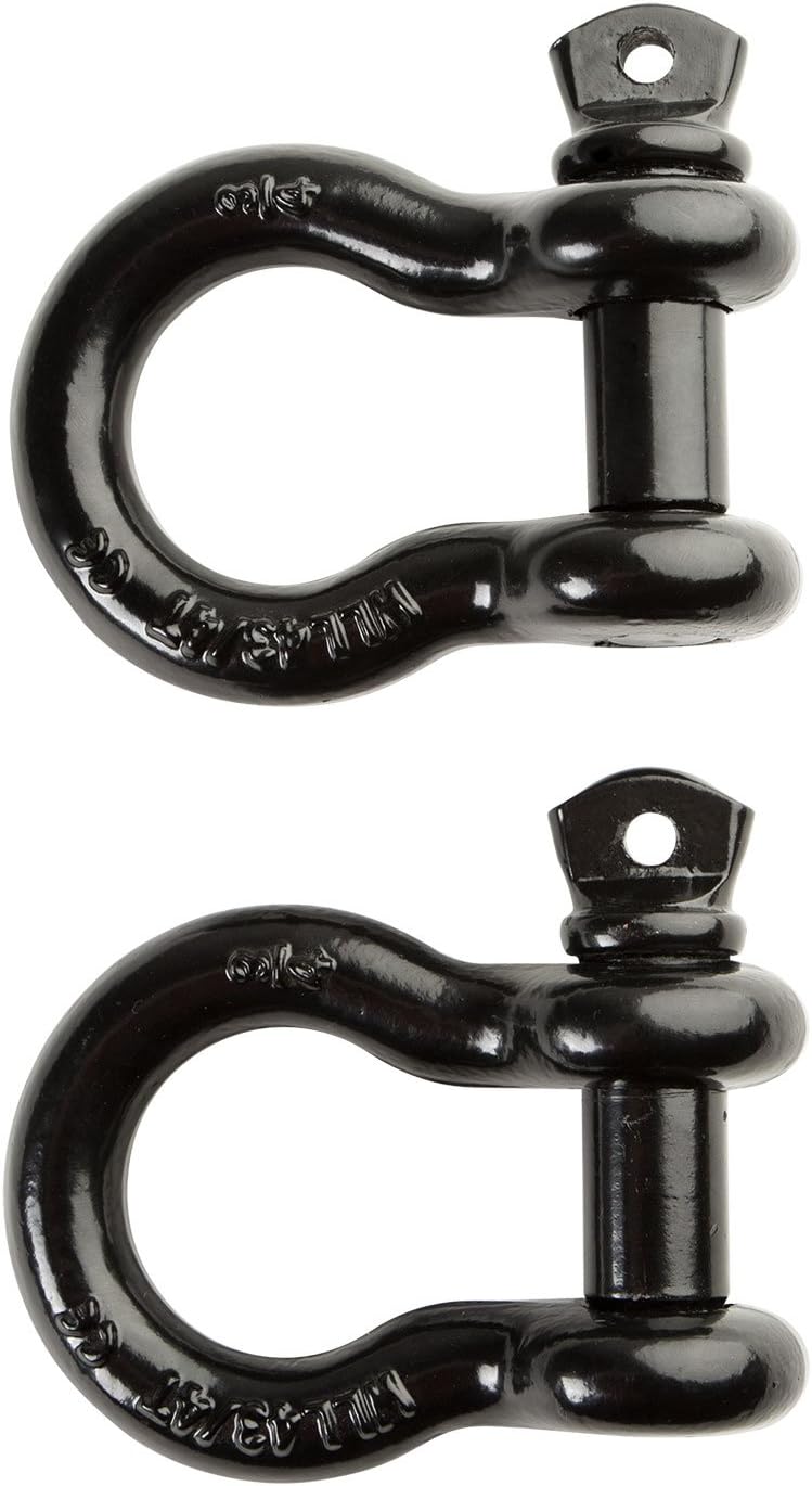 3/4 Inch D-Ring Shackle (2 Pack) with 4.75-Ton (9,500 lbs) Working Capacity - Heavy Duty 70 Grade Steel Truck Accessory for Tow Strap, Off Road Towing, and Winch