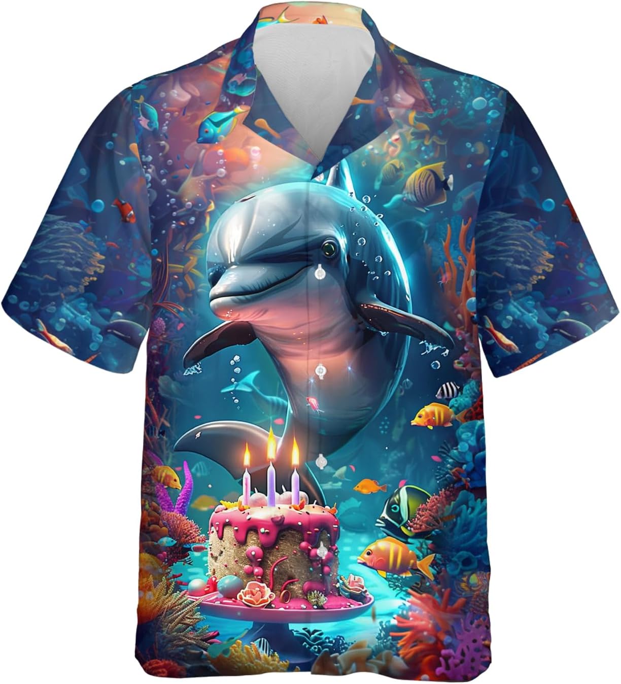Fish And Dolphin Watercolor Hawaiian Shirt for men, women HO2379 main image 0