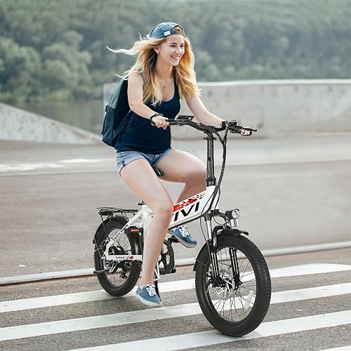 Miniatura 2 de Vivi Bicicleta eléctrica, bicicleta eléctrica plegable de 20 pulgadas y 500 W, bicicletas eléctricas para adultos de 21.7 MPH con batería extraíble