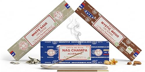 Miniatura 3 de Satya Sai Baba Nag Champa Agarbatti, 250 gramos de varillas de incienso enrolladas a mano de alta calidad para purificación, relajación